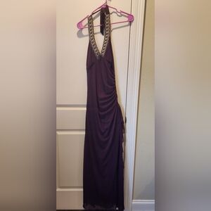 City Triangles Deep Purple Backless Dress
